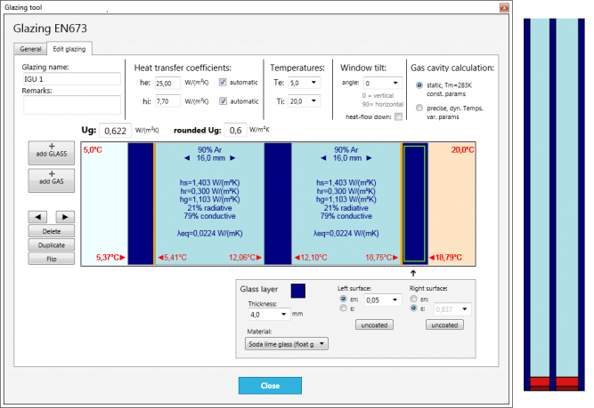 Isolierglas, EN673, Berechnung, Tool