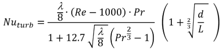 Nusselt-number formula - turbulent-flow pipe